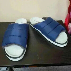 Ross & Snow Las Vegas Men's Navy Wool Lined Puff Slide Size 12 Italy MSRP $325